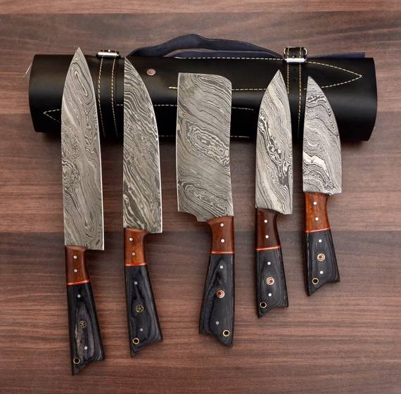 Best Chef Knife Set 5pc - Best Kitchen Knives 2018 - Damascus Chef Knives For Sale