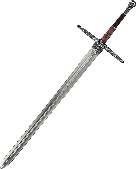 PU Medieval Crusader Great Sword Prop Toy for Knight Soldier Warrior Black