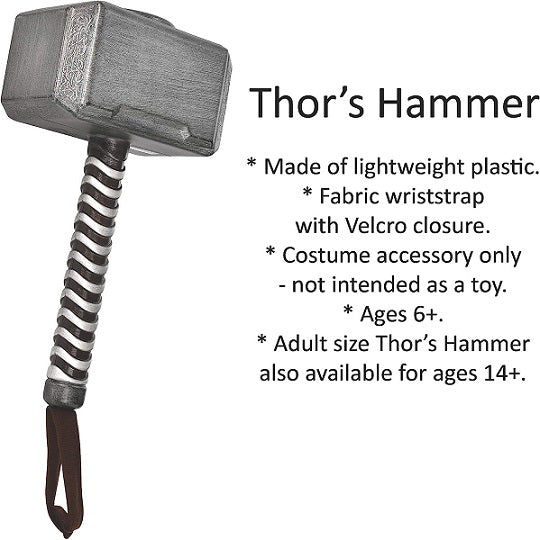 Marvel Avengers Endgame Mjolnir Hammer Costume Accessory