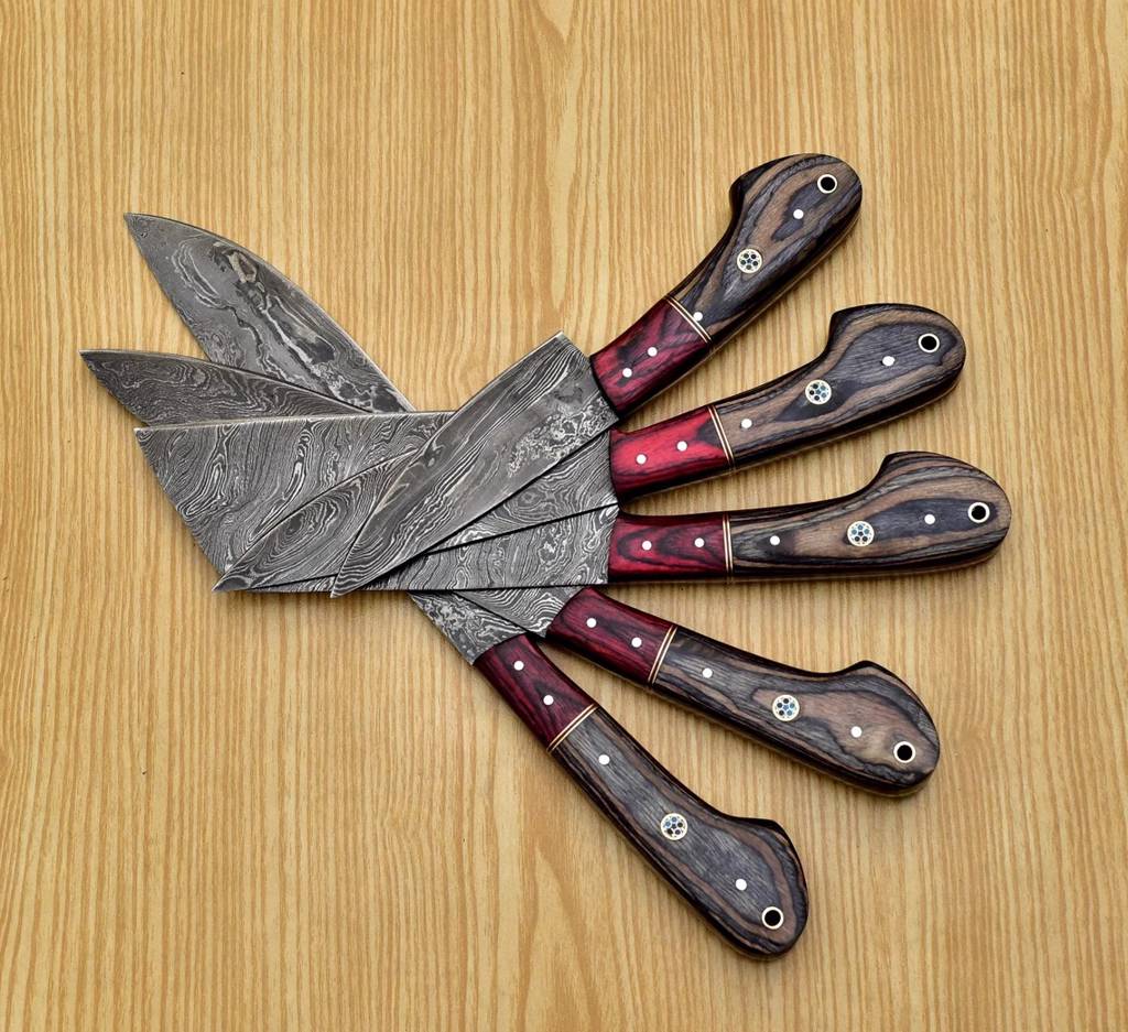 Handmade Chef Knife - Damascus Knife Set 5pc for sale