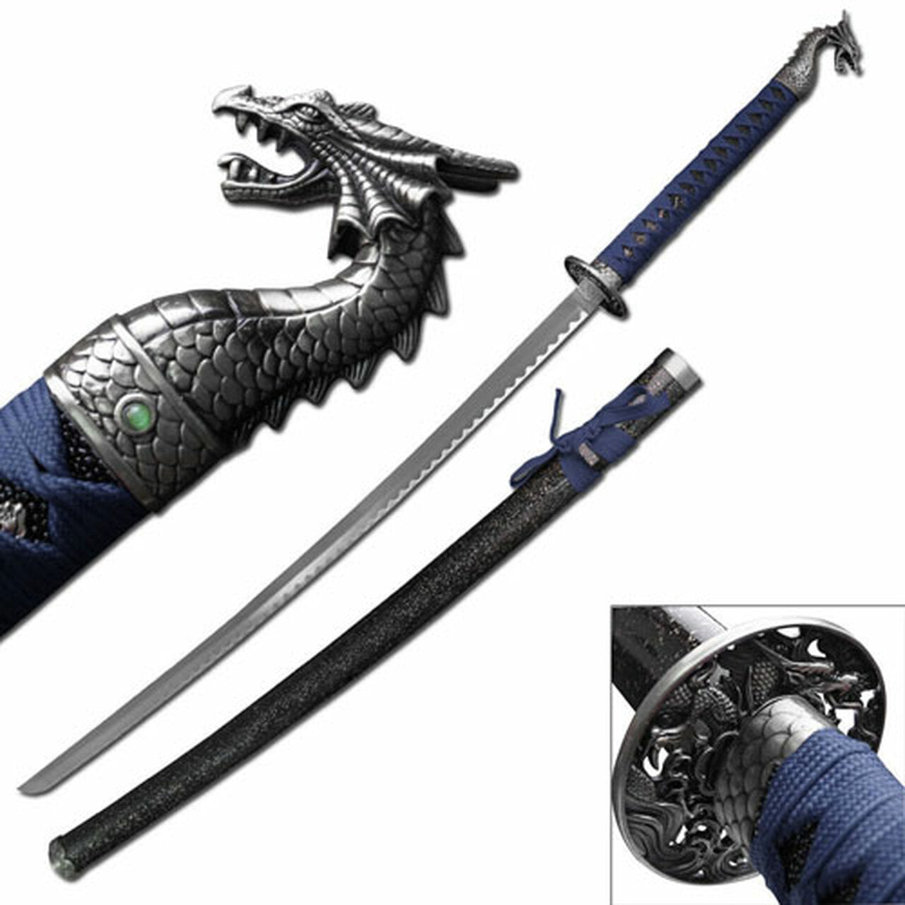 Dragon Slayer Blue Katana Sword Replica 